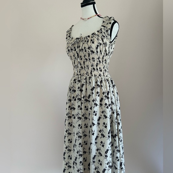Floral Smocked Midi Dress with Ruffle Straps - Picture 8 of 12